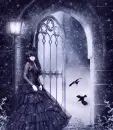 goth girl in snow