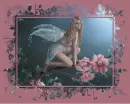 fairy on pink flowers framed