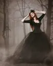 goth girl in mist