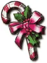 candy cane and bow