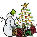 snowman & tree