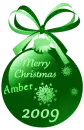 Green Xmas Ornament - Amber