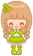 Girl wears gree