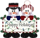happy holidays snow couple