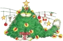 kitty in christmas tree