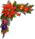 poinsettia and ornaments corner