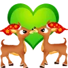 CHRISTMAS KISSING DEER
