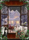 christmas scene window