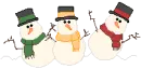 three cute snowmen