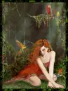 glittered fairy with parrots