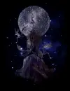 fairy with full moon glittered