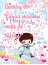 girl running on a rainbow