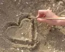 heart in sand