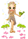 Nature Goddess doll with trees flowers & bird
