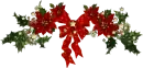 flores de navidad y lazo rojo
