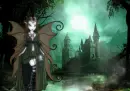 goth fairy with castle