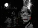 goth girl transparency over castle moonlight