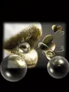 blowing gold bubbles