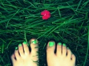 Nailpolish green.