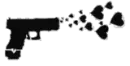 Gun with hearts