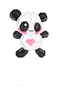 Panda with heart
