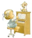 Cute Girl With Piano