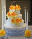 Wedding cake with orange flowers
