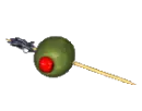 olive on a toothpick