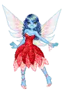 Blue Fairy in a sparkle Red Dress!