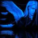 blue angel with water