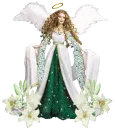 glittered angel in green