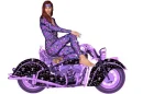 Woman on Motorrad