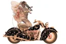 Woman on Motorrad