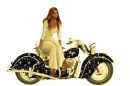 Woman on Motorrad