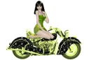 Woman on Motorrad