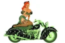 Woman on Motorrad