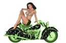 Woman on Motorrad