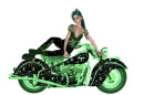 Woman on Motorrad