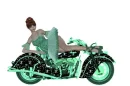 Woman on Motorrad