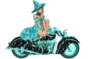 Woman on Motorrad