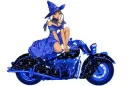 Woman on Motorrad
