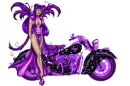 Woman on Motorrad