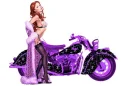 Woman on Motorrad