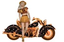 Woman on Motorrad
