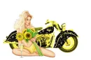 Woman on Motorrad