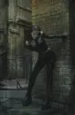 goth girl in rain