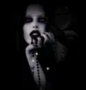 goth girl with rosary and stars