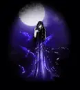 goth girl with moon glittered