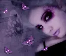 girl with purple butterflies