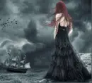 gothic girl at sea morphed